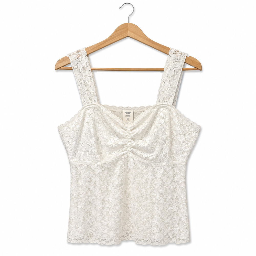 Angel Love by Breezies UltimAir Lace Babydoll Cami Womens 1X White Coquette NWT